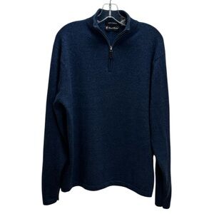 Daniel Bishop‎ Blue 100% Cashmere 1/4 Zip Pullover L Soft Warm Cozy